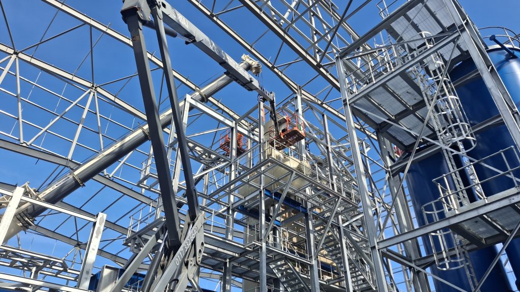 Structural Steel surrounds the Hazardous Waste Treatment Plant